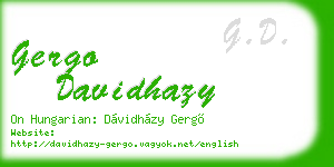 gergo davidhazy business card