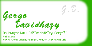 gergo davidhazy business card